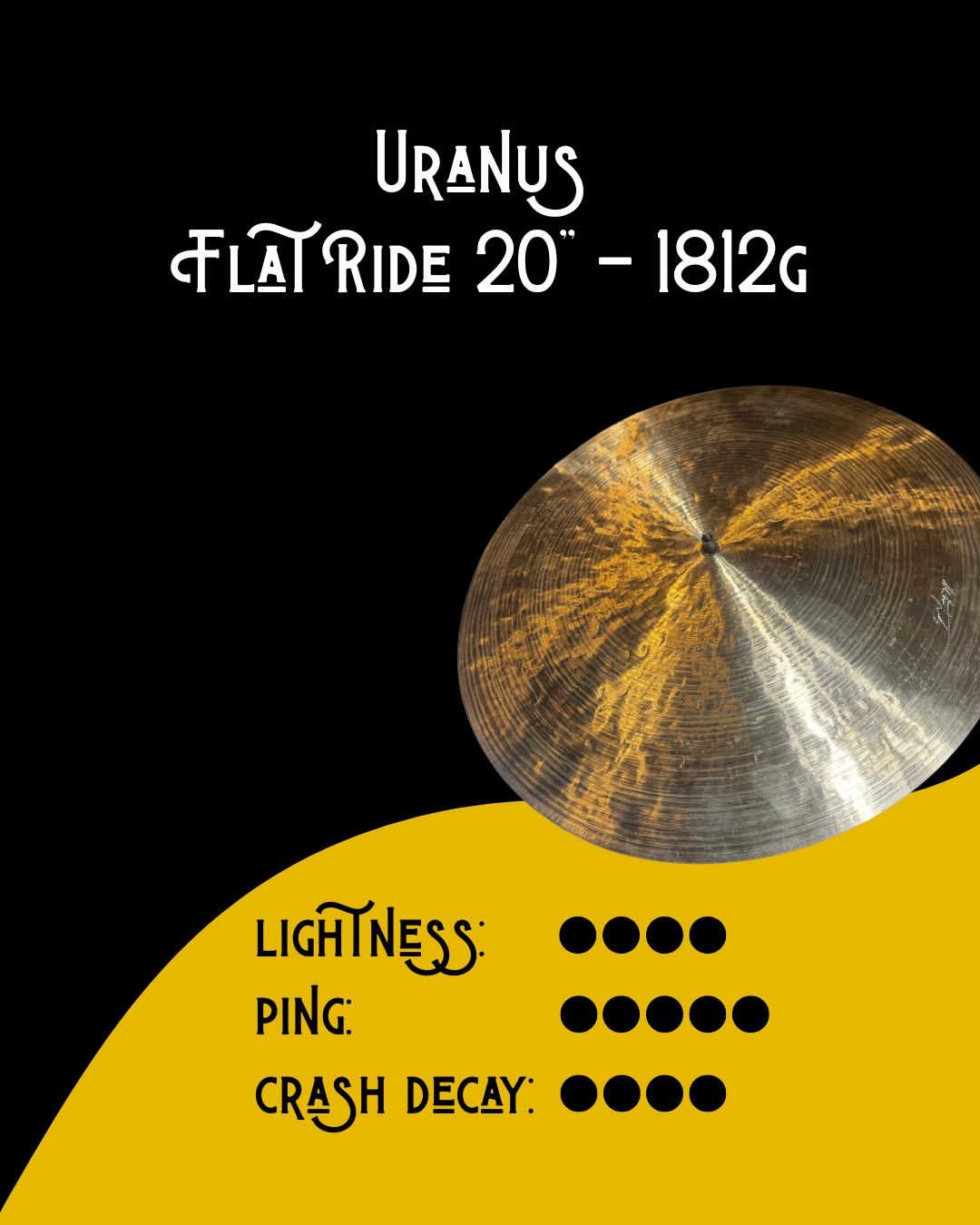 Uranus 20 inch flat ride cymbal – 1812g