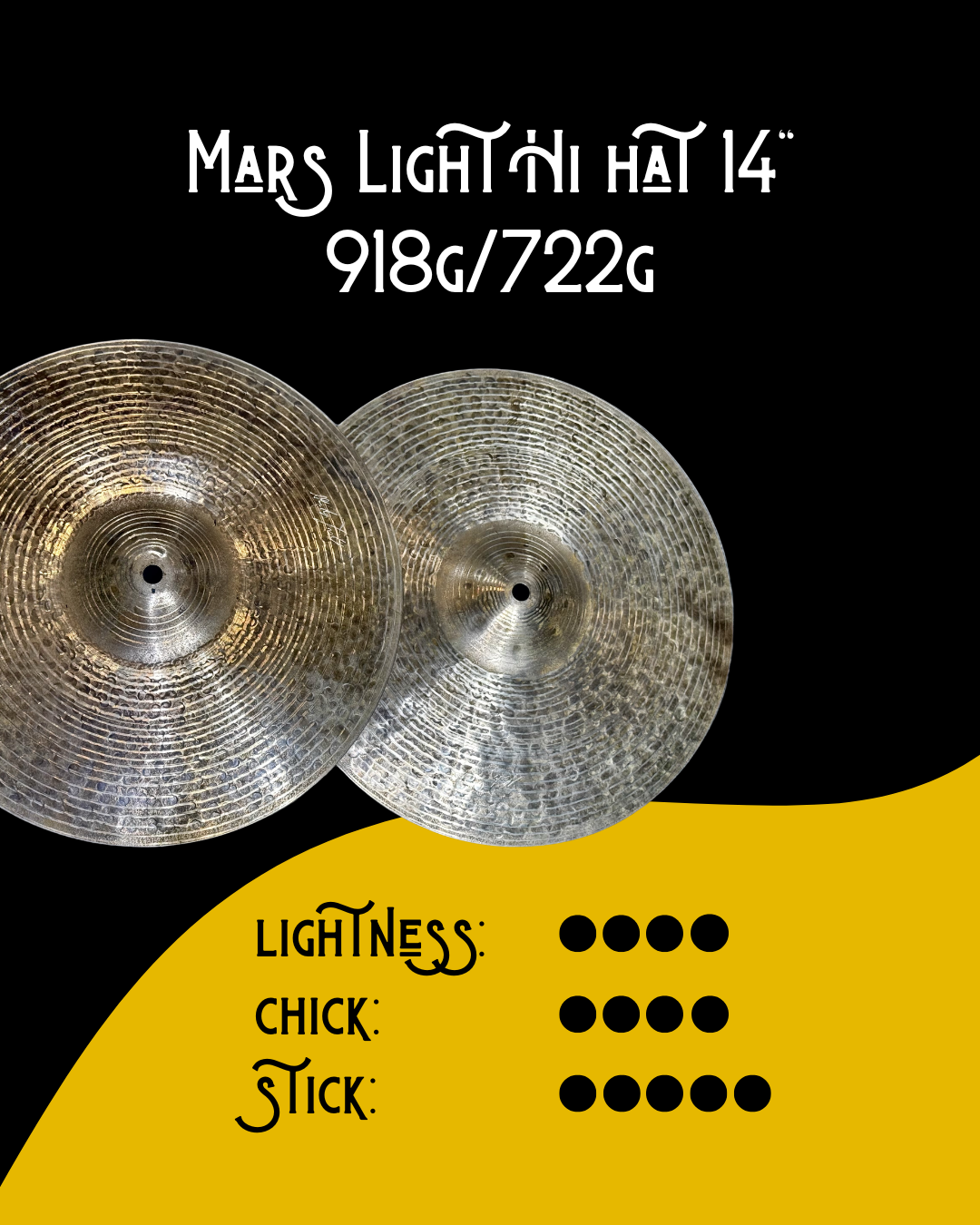 Mars light Hi Hat 14” - 918g/722g